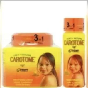 CAROTONE BRIGHTENING SET (JAR CREAM++ OIL)  JAR CREAM . 4.5 oz OIL .2.2 oz